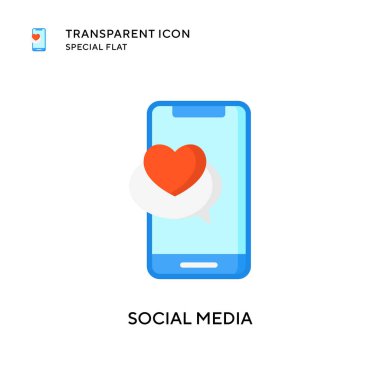 Sosyal medya vektör simgesi. Düz çizim. EPS 10 vektörü.