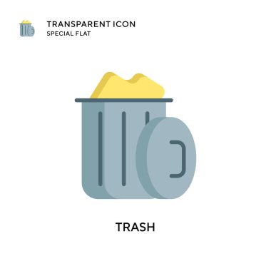 Çöp vektörü simgesi. Düz çizim. EPS 10 vektörü.