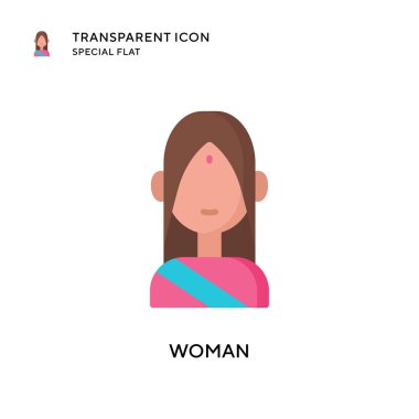 Kadın vektör simgesi. Düz çizim. EPS 10 vektörü.