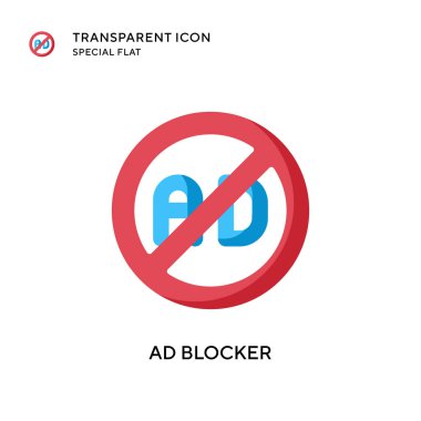 Reklam engelleyici vektör simgesi. Düz çizim. EPS 10 vektörü.