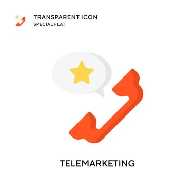Tele pazarlama vektör simgesi. Düz çizim. EPS 10 vektörü.