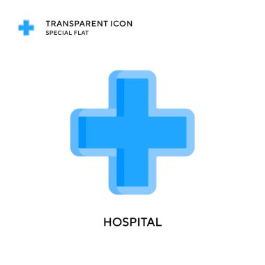 Hastane vektör ikonu. Düz çizim. EPS 10 vektörü.