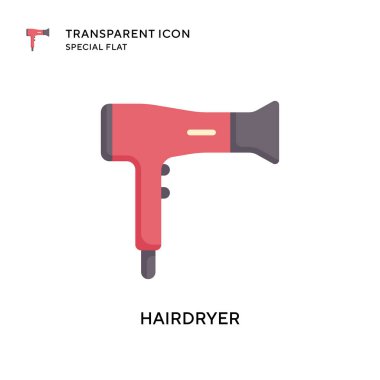 Saç kurutma makinesi vektör simgesi. Düz çizim. EPS 10 vektörü.