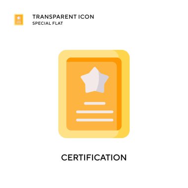 Sertifika vektör simgesi. Düz çizim. EPS 10 vektörü.