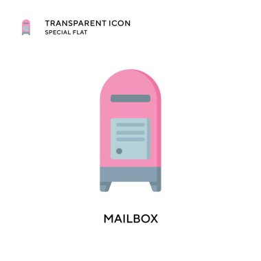 Posta kutusu vektör simgesi. Düz çizim. EPS 10 vektörü.