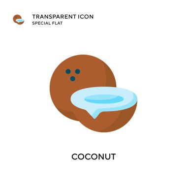 Hindistan cevizi vektör simgesi. Düz çizim. EPS 10 vektörü.