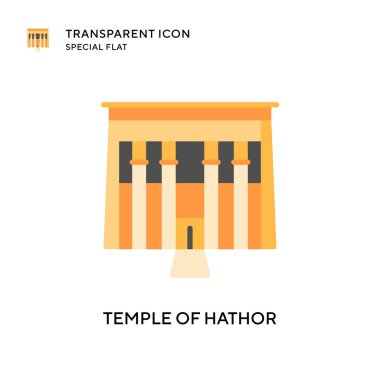 Hathor vektör ikonu tapınağı. Düz çizim. EPS 10 vektörü.