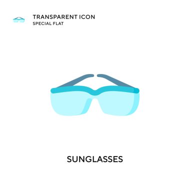 Güneş gözlüğü vektör simgesi. Düz çizim. EPS 10 vektörü.