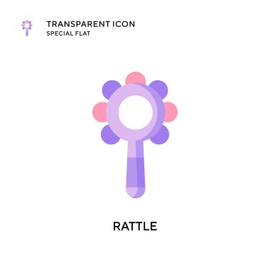 Çıngırak vektör simgesi. Düz çizim. EPS 10 vektörü.