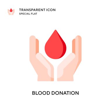 Kan bağışı vektör ikonu. Düz çizim. EPS 10 vektörü.
