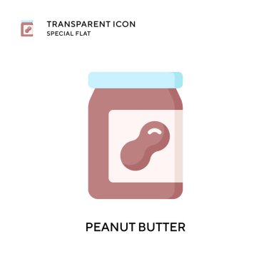 Fıstık ezmesi vektör simgesi. Düz çizim. EPS 10 vektörü.