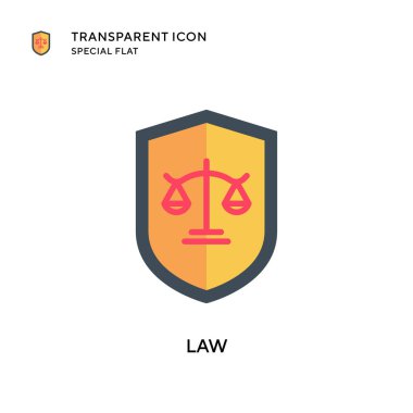 Hukuk vektör simgesi. Düz çizim. EPS 10 vektörü.