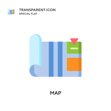 Harita vektör simgesi. Düz çizim. EPS 10 vektörü.