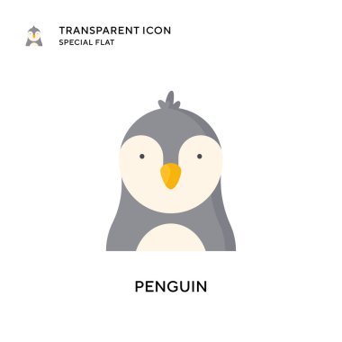 Penguen vektör simgesi. Düz çizim. EPS 10 vektörü.