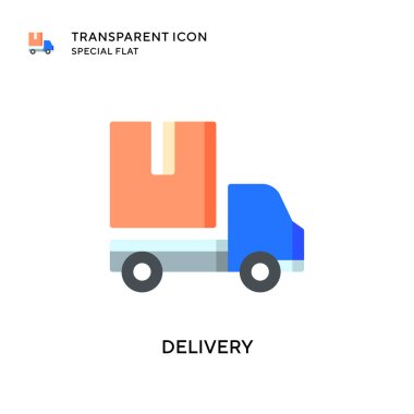 Teslimat vektör simgesi. Düz çizim. EPS 10 vektörü.