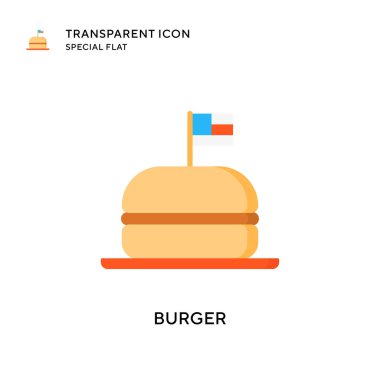 Burger vektör ikonu. Düz çizim. EPS 10 vektörü.