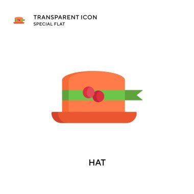 Şapka vektör simgesi. Düz çizim. EPS 10 vektörü.