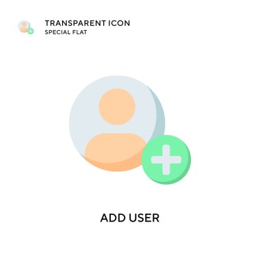 Kullanıcı vektör simgesi ekle. Düz çizim. EPS 10 vektörü.