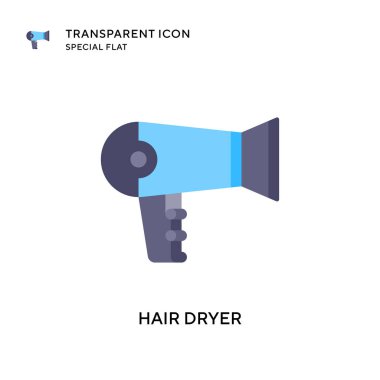 Saç kurutma ikonu. Düz çizim. EPS 10 vektörü.