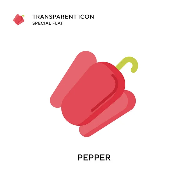 Ikon Vektor Pepper Ilustrasi Gaya Datar Vektor Eps - Stok Vektor