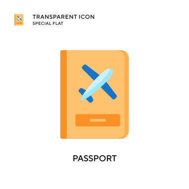 Pasaport vektör simgesi. Düz çizim. EPS 10 vektörü.