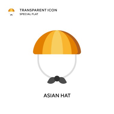 Asya şapka vektör simgesi. Düz çizim. EPS 10 vektörü.