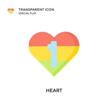 Kalp vektör simgesi. Düz çizim. EPS 10 vektörü.