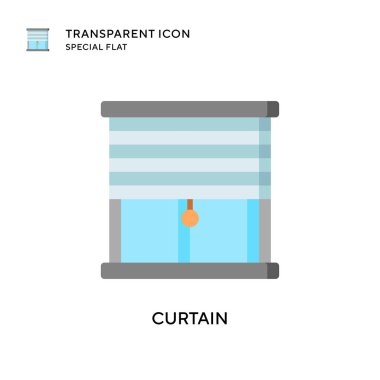 Perde vektör simgesi. Düz çizim. EPS 10 vektörü.