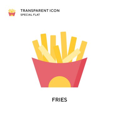 Fries vektör simgesi. Düz çizim. EPS 10 vektörü.