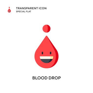 Kan damlası vektör simgesi. Düz çizim. EPS 10 vektörü.