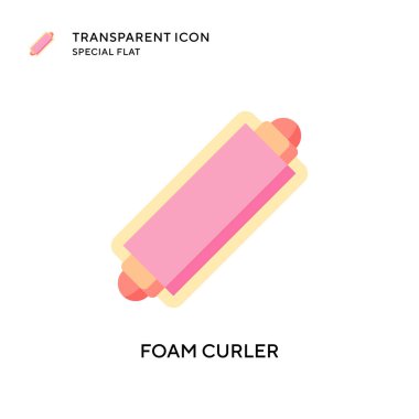 Köpük bigudi vektör simgesi. Düz çizim. EPS 10 vektörü.