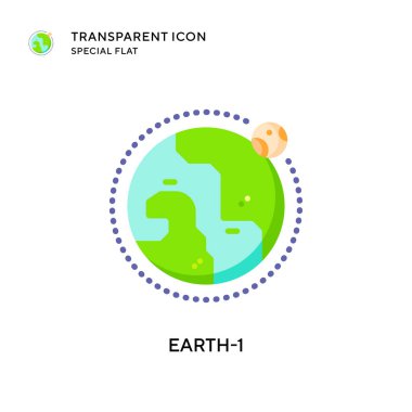 Dünya-1 vektör simgesi. Düz çizim. EPS 10 vektörü.