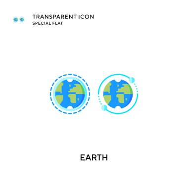 Dünya vektör simgesi. Düz çizim. EPS 10 vektörü.