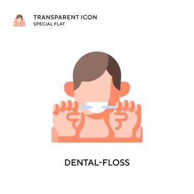 Diş ipi vektör simgesi. Düz çizim. EPS 10 vektörü.