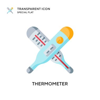 Termometre vektör simgesi. Düz çizim. EPS 10 vektörü.