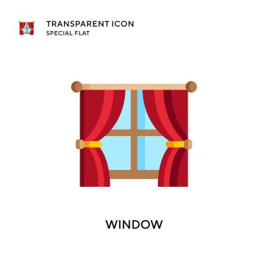 Pencere vektör simgesi. Düz çizim. EPS 10 vektörü.