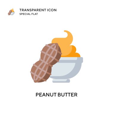 Fıstık ezmesi vektör simgesi. Düz çizim. EPS 10 vektörü.