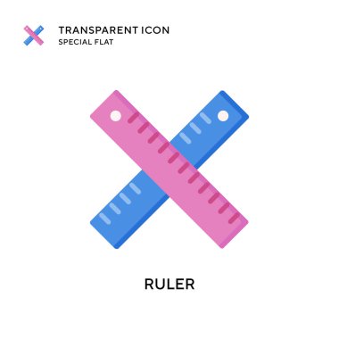 Cetvel vektör simgesi. Düz çizim. EPS 10 vektörü.