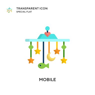 Mobil vektör simgesi. Düz çizim. EPS 10 vektörü.