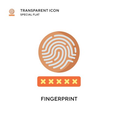 Parmak izi vektör simgesi. Düz çizim. EPS 10 vektörü.