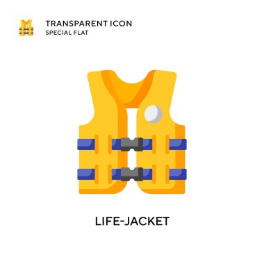 Can yeleği vektör simgesi. Düz çizim. EPS 10 vektörü.