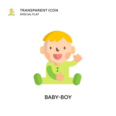 Bebek oğlan vektör ikonu. Düz çizim. EPS 10 vektörü.