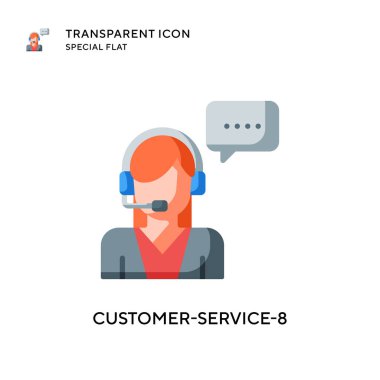 Müşteri-servis-8 vektör simgesi. Düz çizim. EPS 10 vektörü.