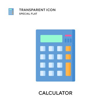 Hesap makinesi vektör simgesi. Düz çizim. EPS 10 vektörü.