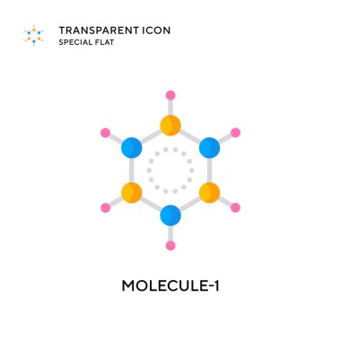 Molekül-1 vektör simgesi. Düz çizim. EPS 10 vektörü.