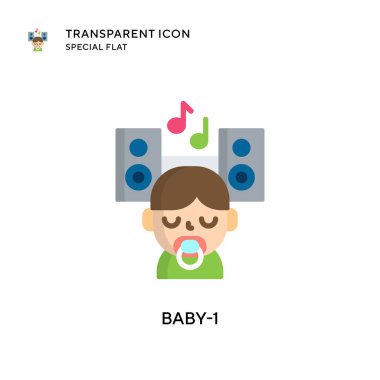 Bebek-1 vektör simgesi. Düz çizim. EPS 10 vektörü.
