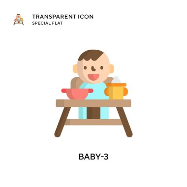 Bebek-3 vektör simgesi. Düz çizim. EPS 10 vektörü.