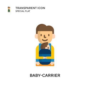 Bebek taşıyıcı taşıyıcı ikonu. Düz çizim. EPS 10 vektörü.