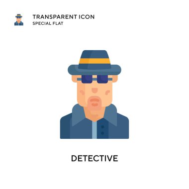 Dedektif vektör ikonu. Düz çizim. EPS 10 vektörü.