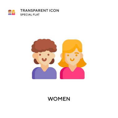 Kadın vektör simgesi. Düz çizim. EPS 10 vektörü.